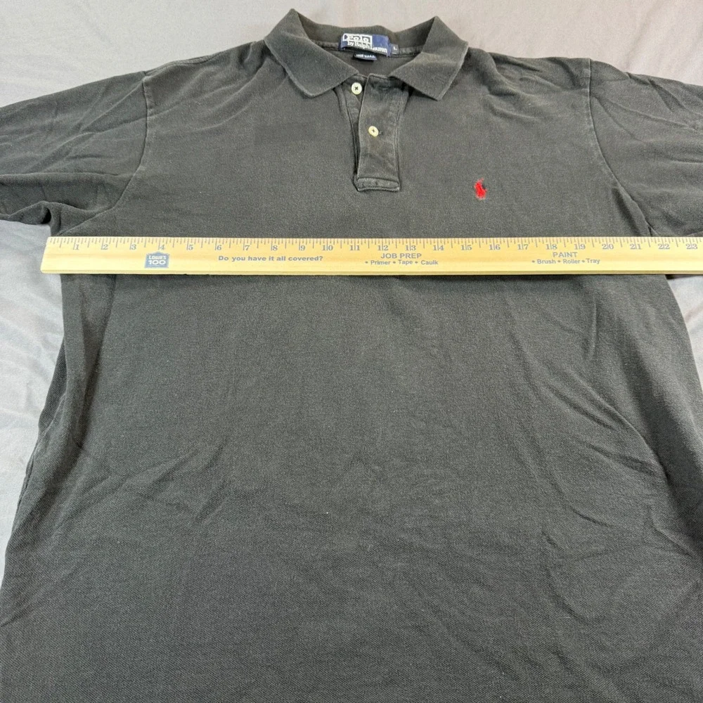 Polo Ralph Lauren Mens Large Black Short Sleeve Pony Logo Polo Shirt Made in USA